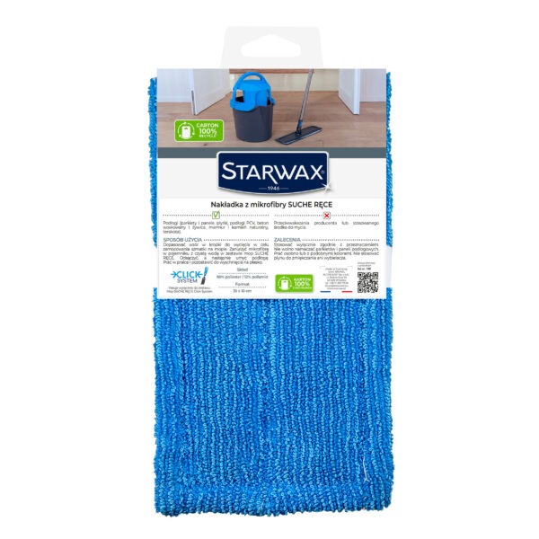 NAKŁADKA Z MIKROFIBRY SUCHE RĘCE, CLICK SYSTEM X1 STARWAX