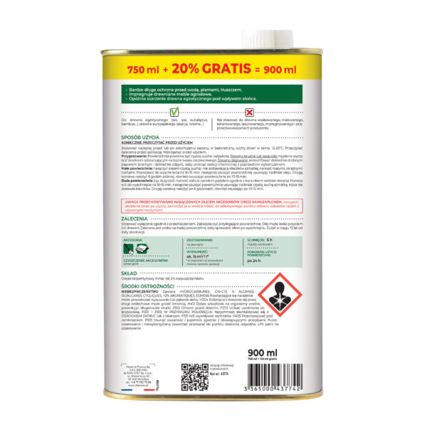 SPECJALNY OLEJ TEK & DREWNA EGZOTYCZNEGO 900 ML STARWAX - obrazek 2